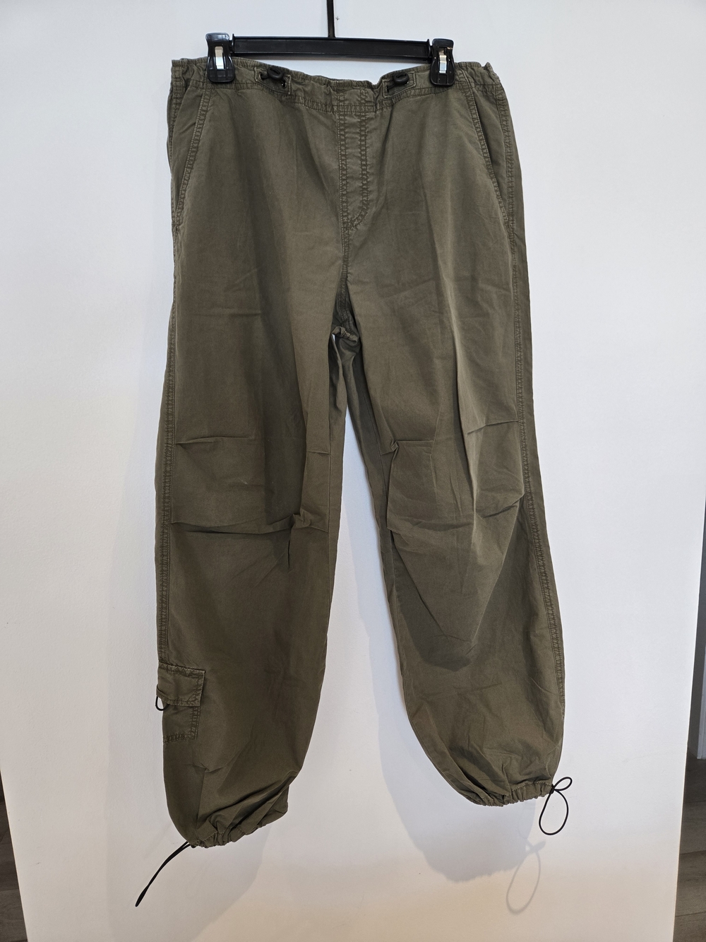 Garage Olive Cargo Drawstring Hem Pants